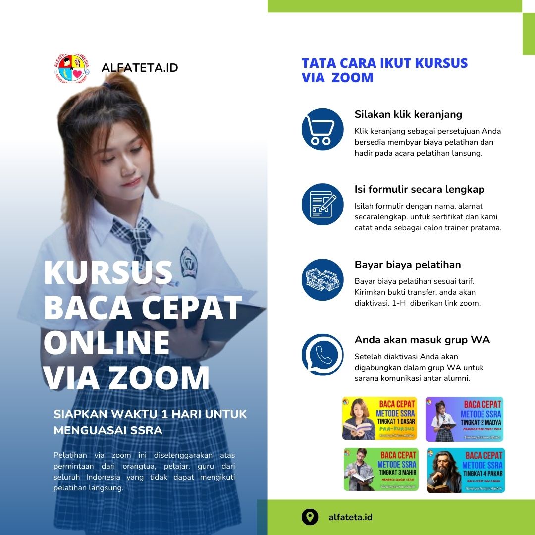 KURSUS BACA CEPAT SSRA ONLINE (ZOOM) 28 JULI 2024